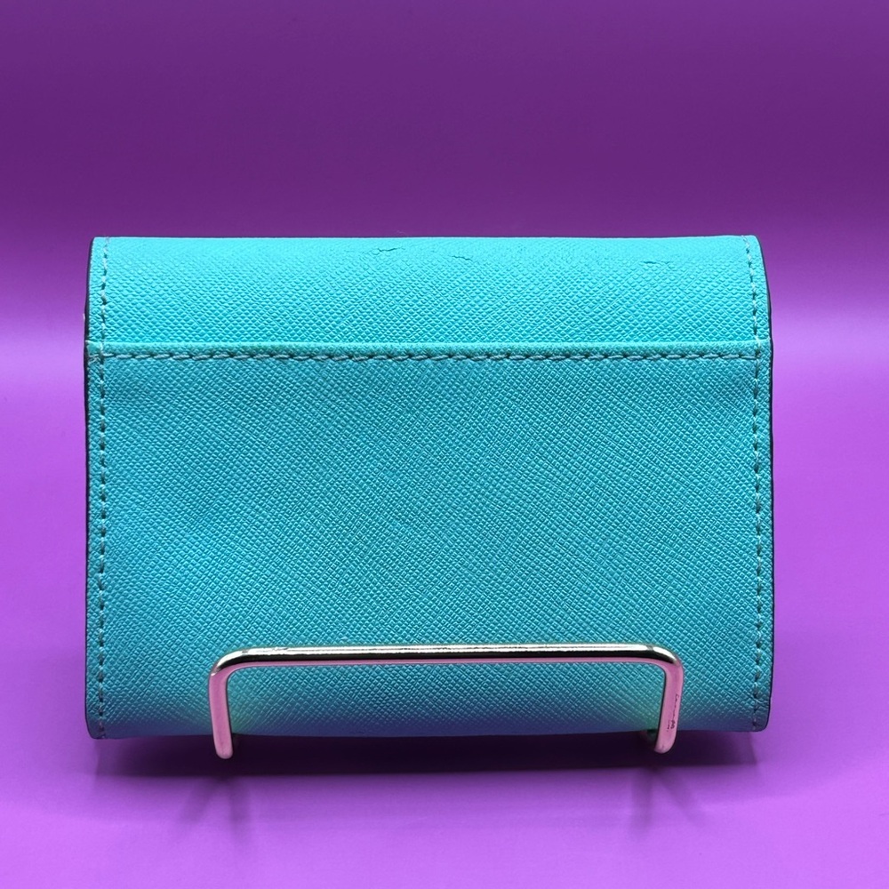 Kate Spade Cedar Street Aqua Blue Small Bi-fold Wallet 4.5” x 3.5” - Picture 3 of 11